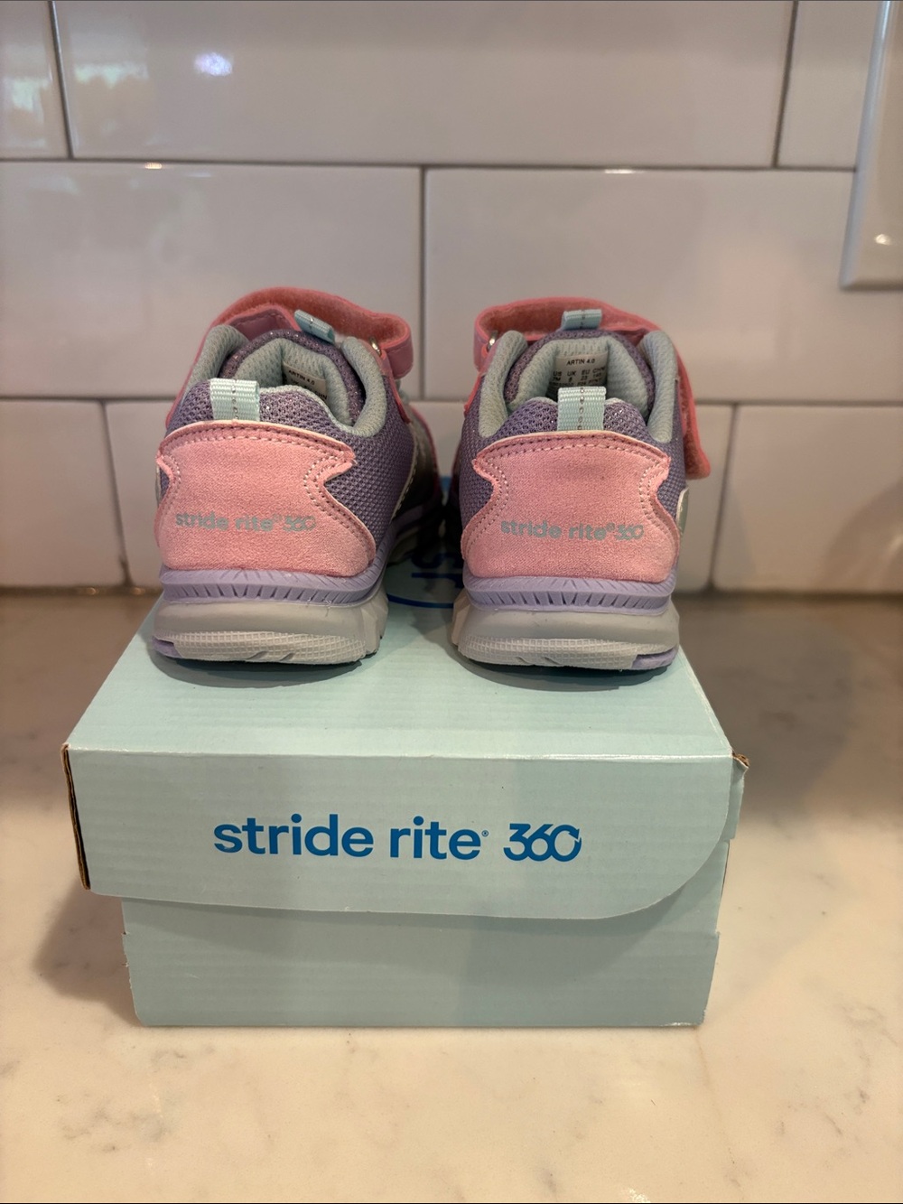 Stride Rite Pink and Lavender Kids Sneakers - Picture 3 of 5
